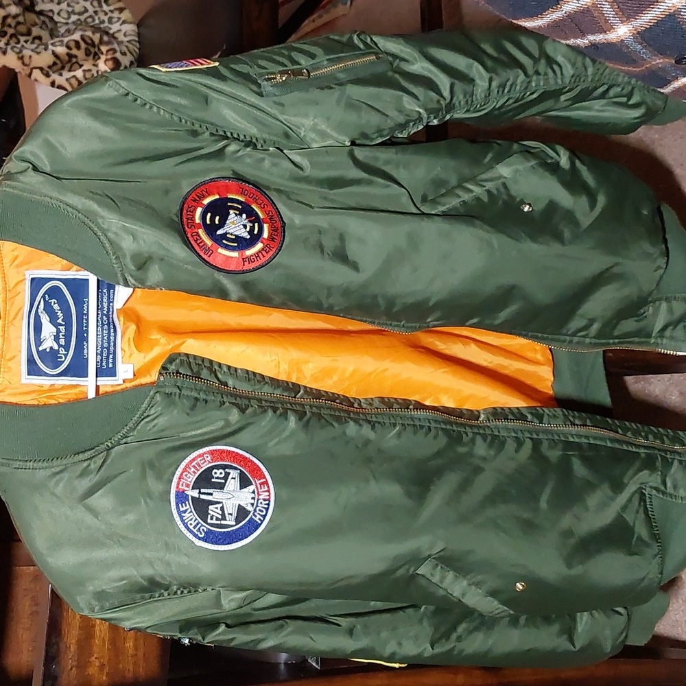 Northrop bomber jacket; military green